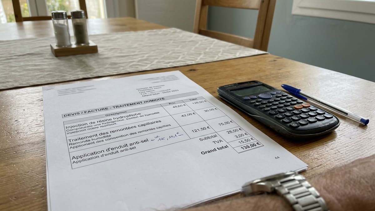 Coût d un devis pour un traitement contre l humidité